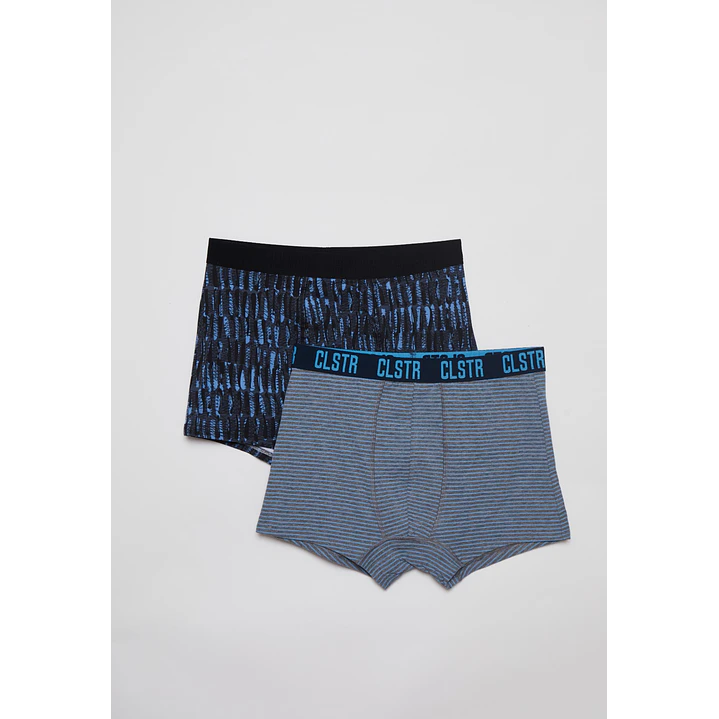 Boxer Bipack Medio Hombre Azul 1