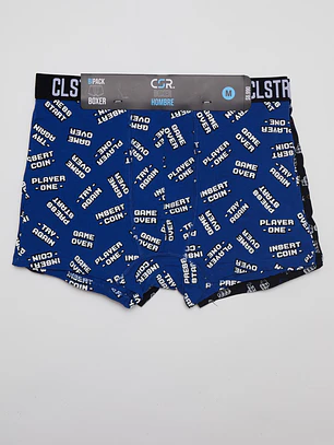 Boxer Bipack Medio Hombre Azul
