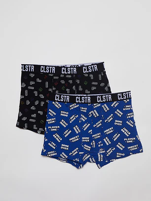 Boxer Bipack Medio Hombre Azul