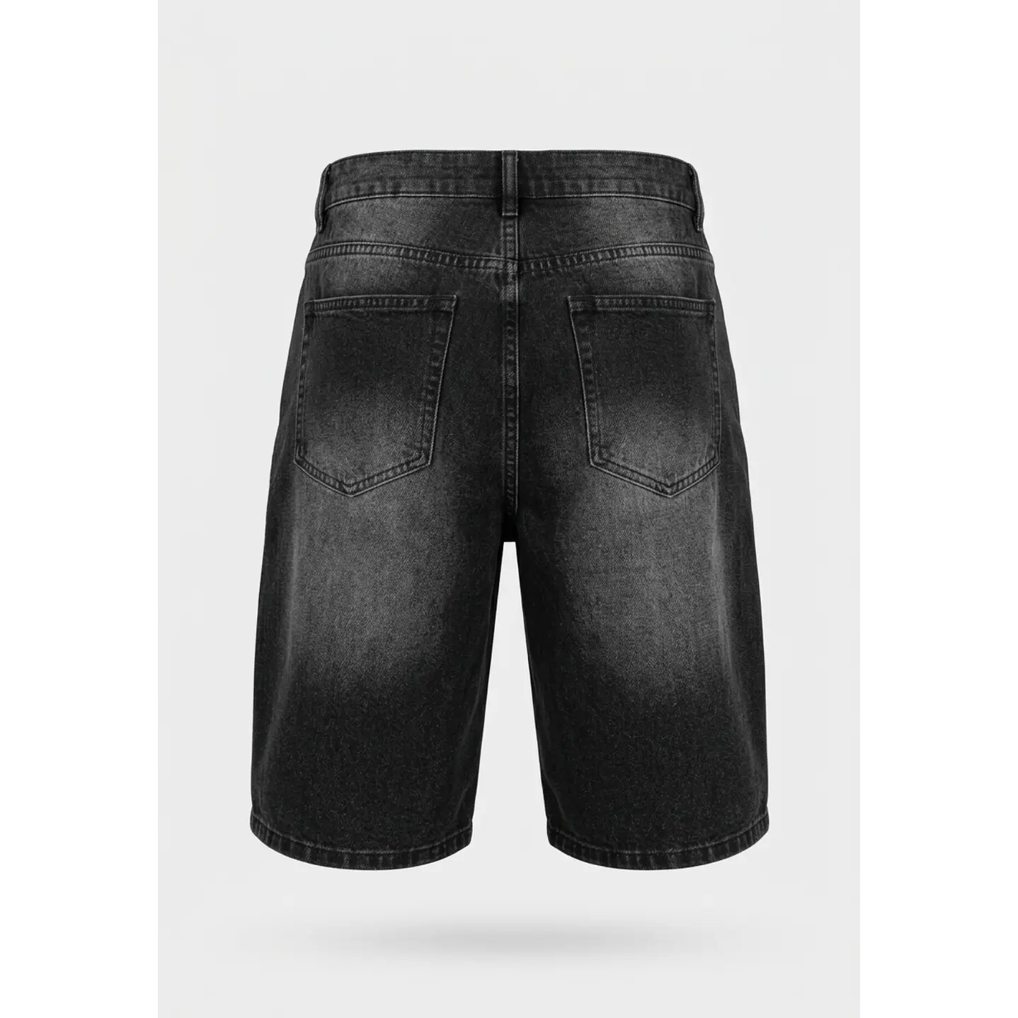 Bermuda Denim Procesado Hombre Negro 2