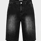 Bermuda Denim Procesado Hombre Negro - Miniatura 1