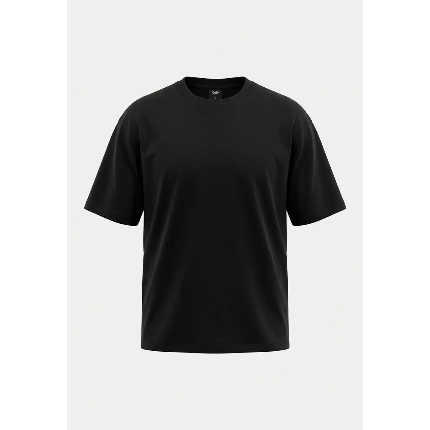 Polera Básica Boxy Fit Hombre Negro 1