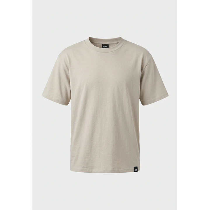 Polera Básica Boxy Fit Hombre Beige 2