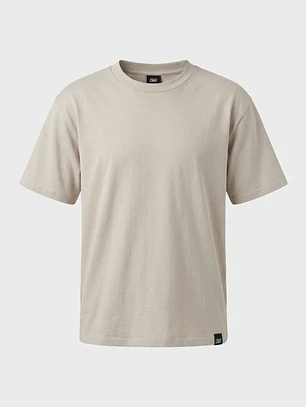 Polera Básica Boxy Fit Hombre Beige