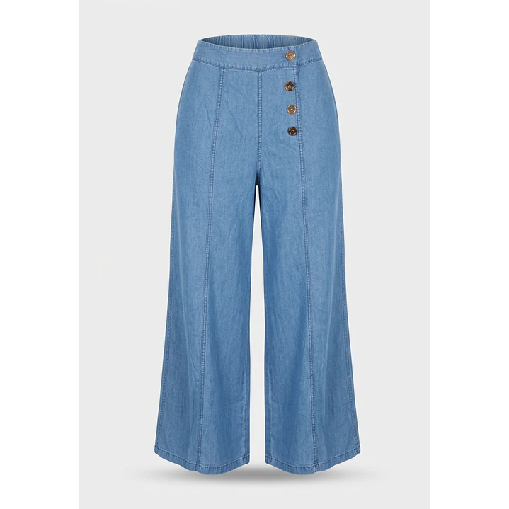 Jeans Tencel Palazzo Mujer Azul 1