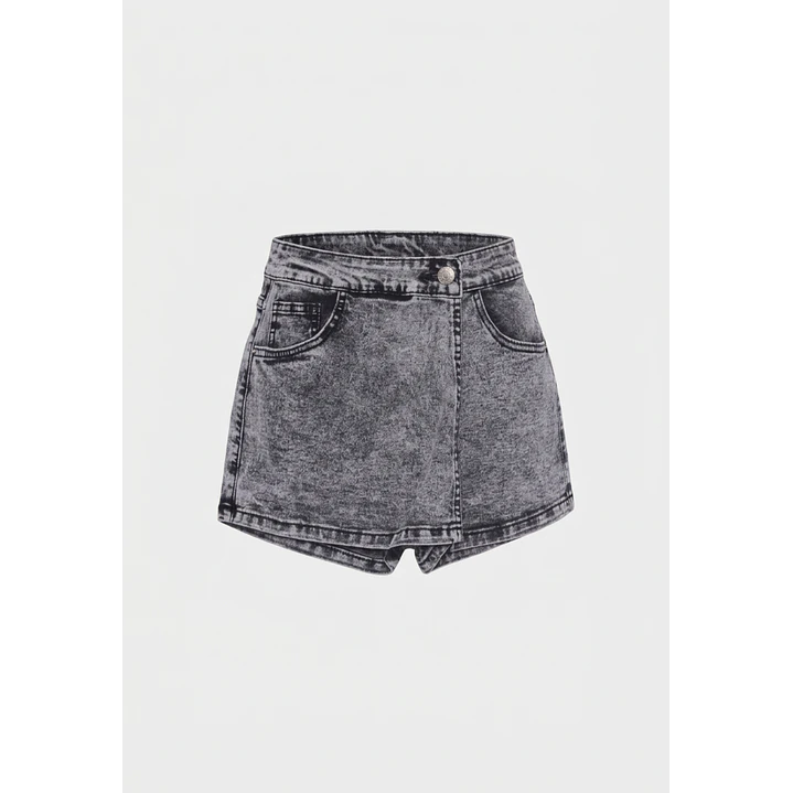 Falda Short Denim Lola Gris 1