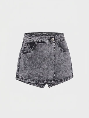 Falda Short Denim Lola Gris