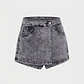 Falda Short Denim Lola Gris - Miniatura 1