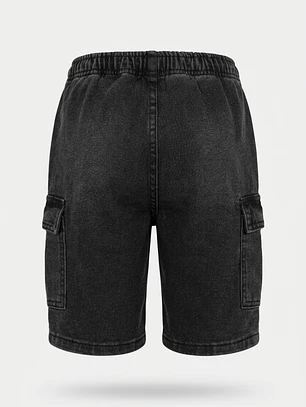 Bermuda Cordón Cargo Niño Negro