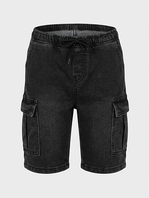 Bermuda Cordón Cargo Niño Negro