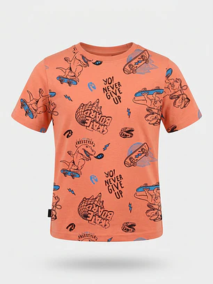 Polera Dino Niño Naranja