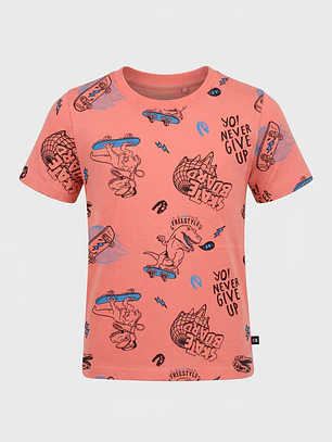 Polera Dino Niño Naranja