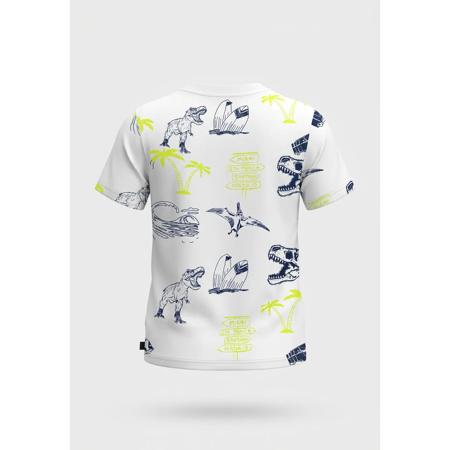 Polera Dino Niño Blanco 1