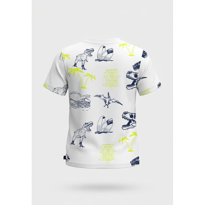 Polera Dino Niño Blanco 1