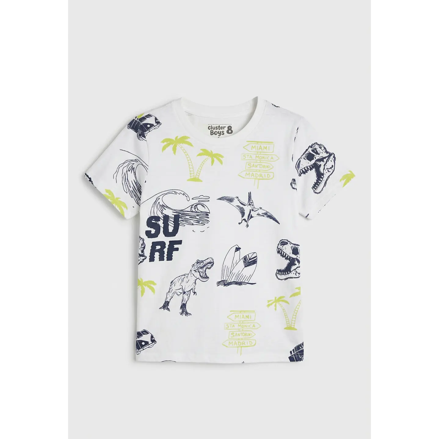 Polera Dino Niño Blanco 2