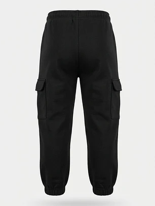 Buzo Cargo Loose Fit Niño Negro