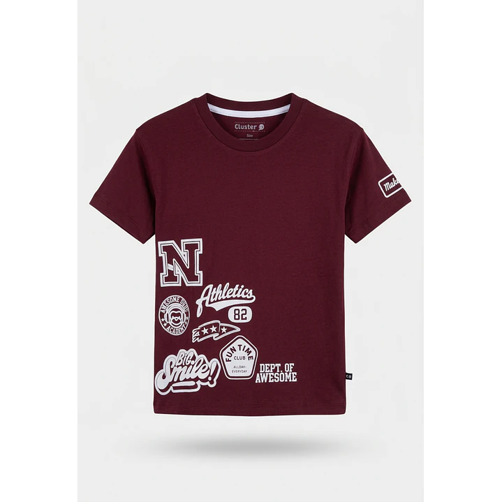 Polera College Niño Burdeo 1