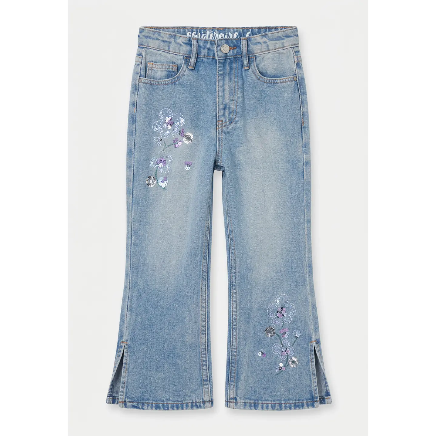 Jeans Lentejuelas Flare Niña Azul 1