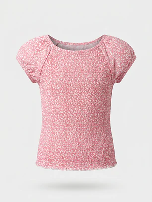 Polera Panal Niña Rosado