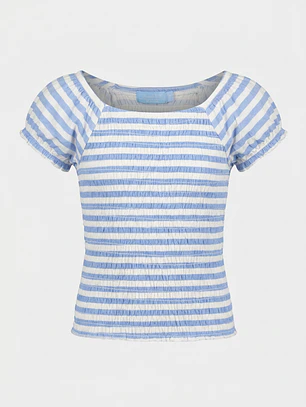 Polera Panal Niña Celeste