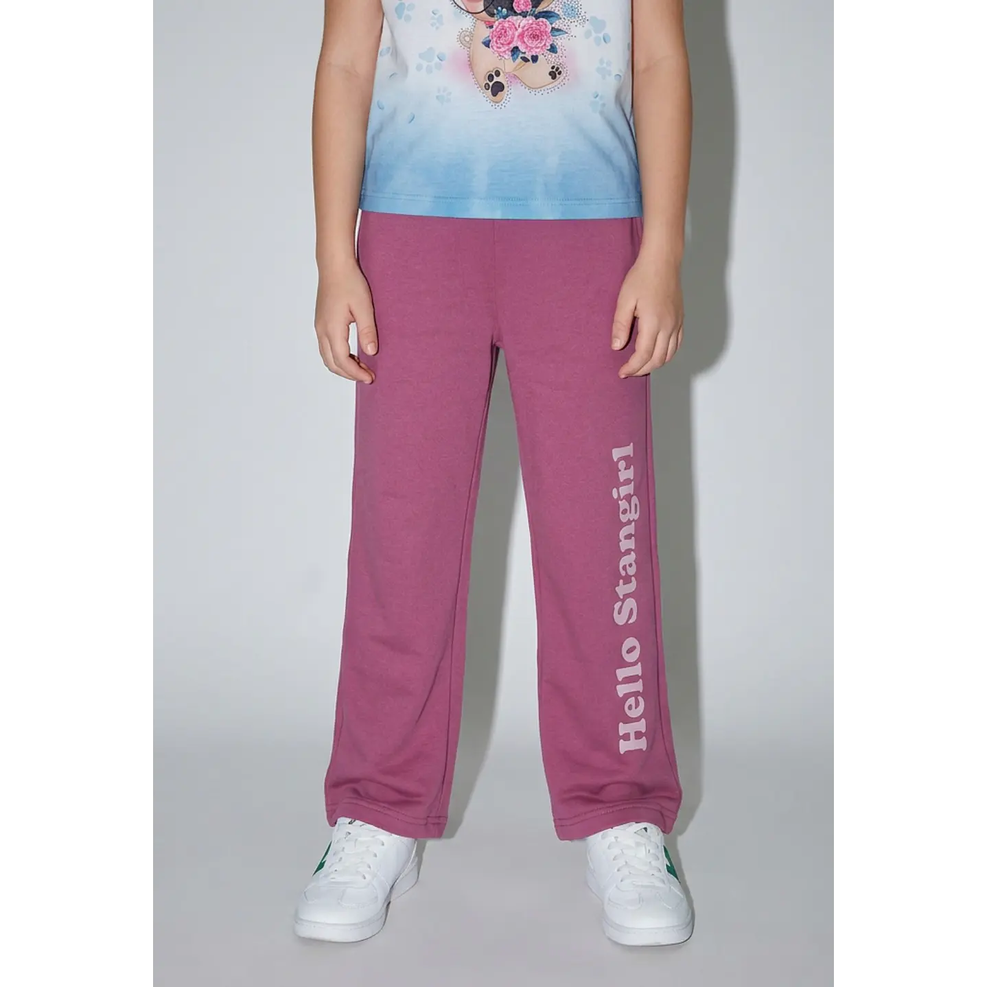 Buzo Parche Estrella Wide Leg Niña Rosado 1