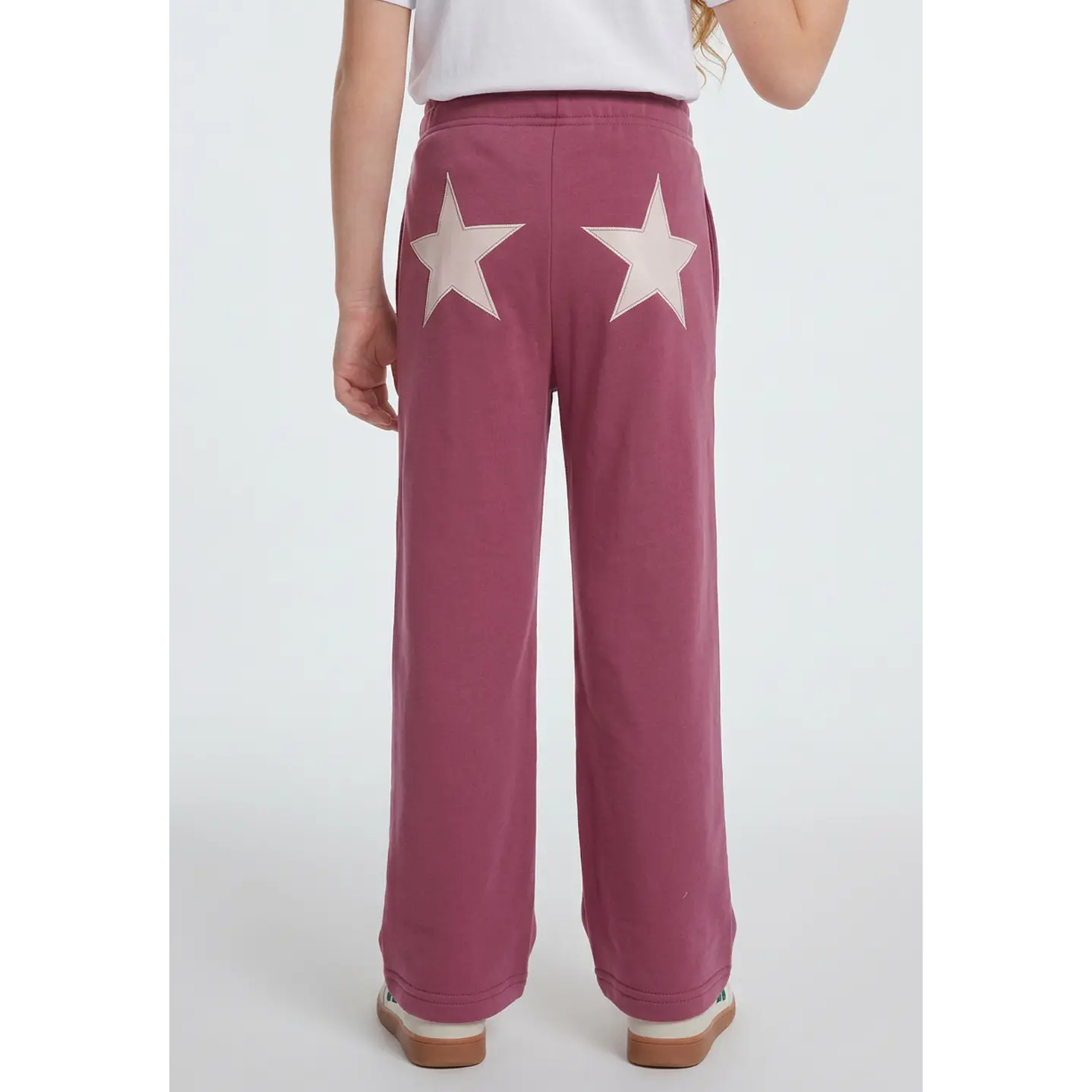 Buzo Parche Estrella Wide Leg Niña Rosado 2