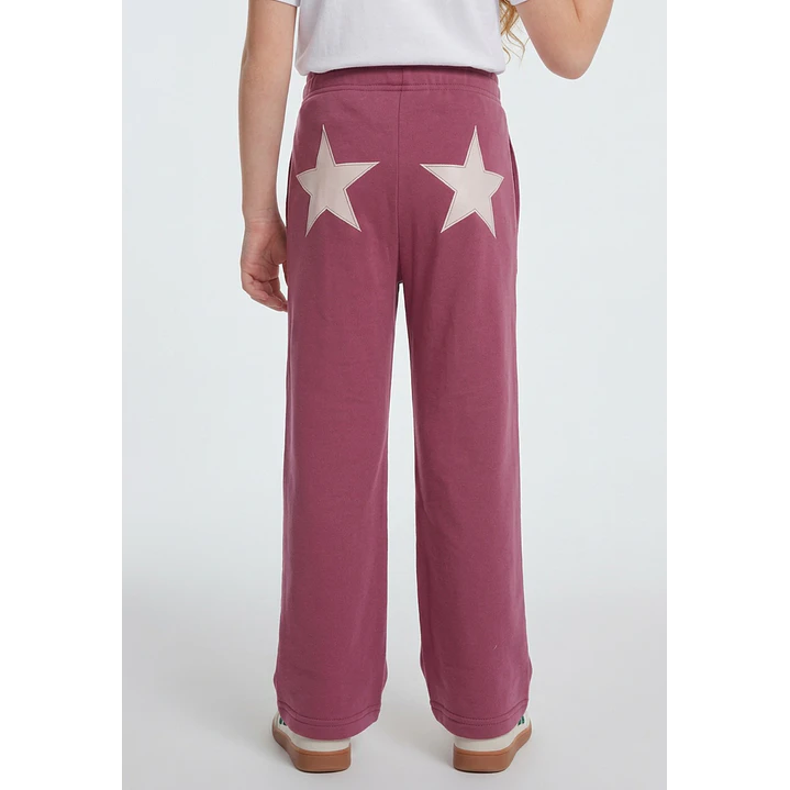 Buzo Parche Estrella Wide Leg Niña Rosado 2