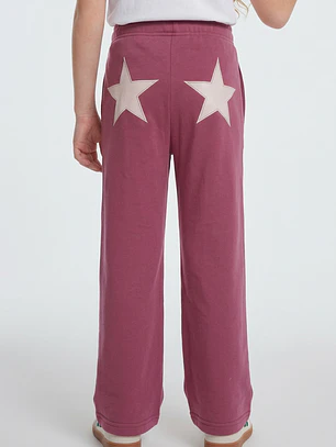 Buzo Parche Estrella Wide Leg Niña Rosado