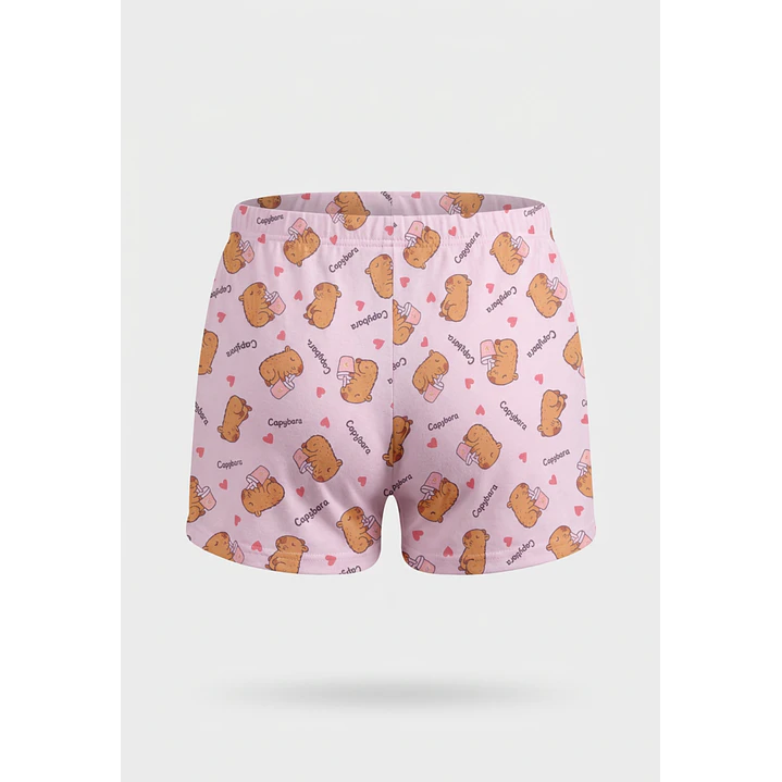 Pijama Corto Capibara Mujer Gris 4