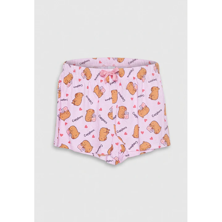 Pijama Corto Capibara Mujer Gris 2