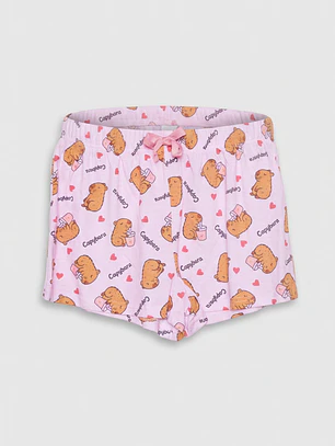 Pijama Corto Capibara Mujer Gris