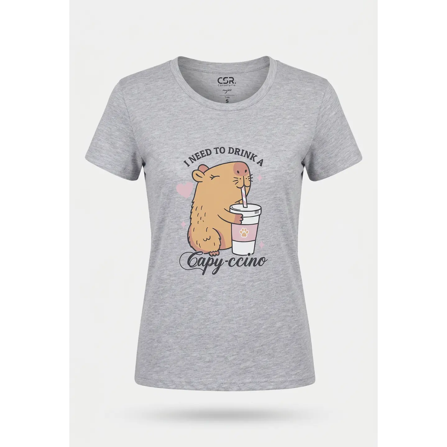 Pijama Corto Capibara Mujer Gris 1