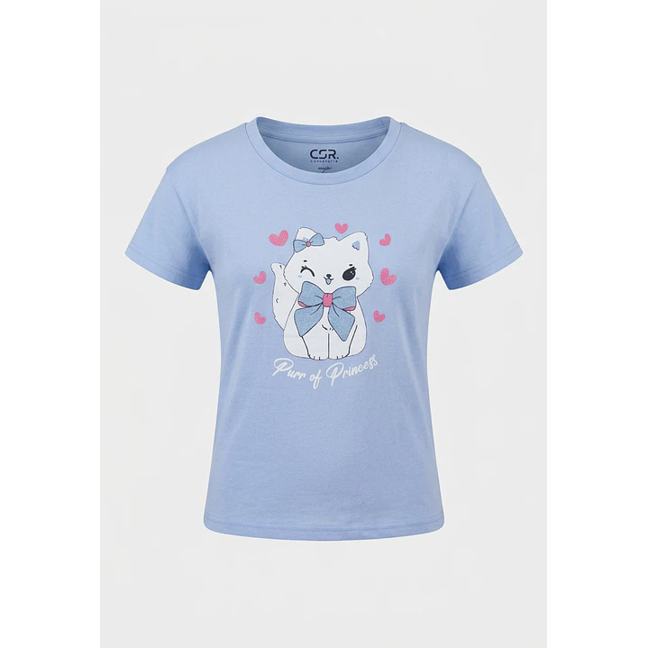Pijama Corto Cat Mujer Celeste 1