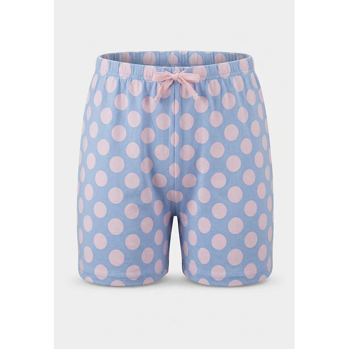 Pijama Corto Cat Mujer Celeste 2