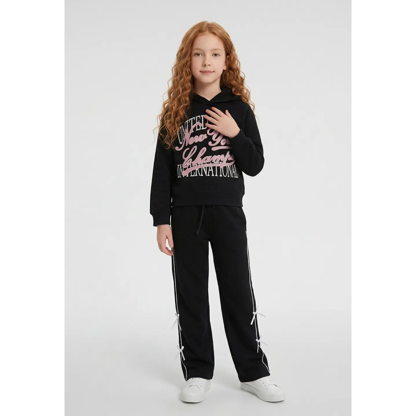 Buzo Lazos Wide Leg Niña Negro 3