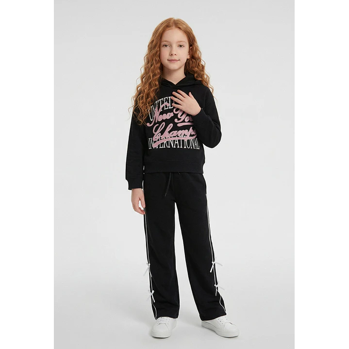 Buzo Lazos Wide Leg Niña Negro 3