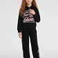 Buzo Lazos Wide Leg Niña Negro - Miniatura 3