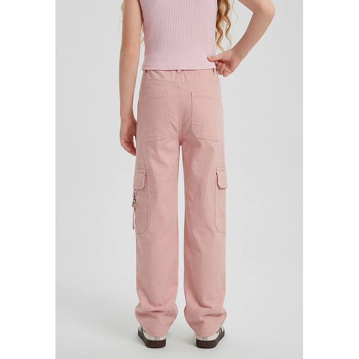 Pantalón Cargo Argollas Wide Leg Niña Damasco 2