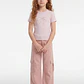 Pantalón Cargo Argollas Wide Leg Niña Damasco - Miniatura 3