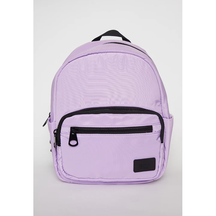 Mochila Cartera Tela Acolchada Mujer Lila 1