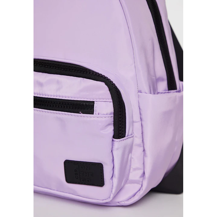 Mochila Cartera Tela Acolchada Mujer Lila 2