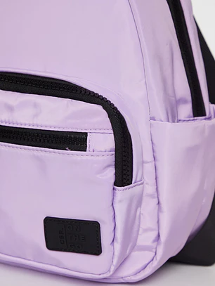 Mochila Cartera Tela Acolchada Mujer Lila