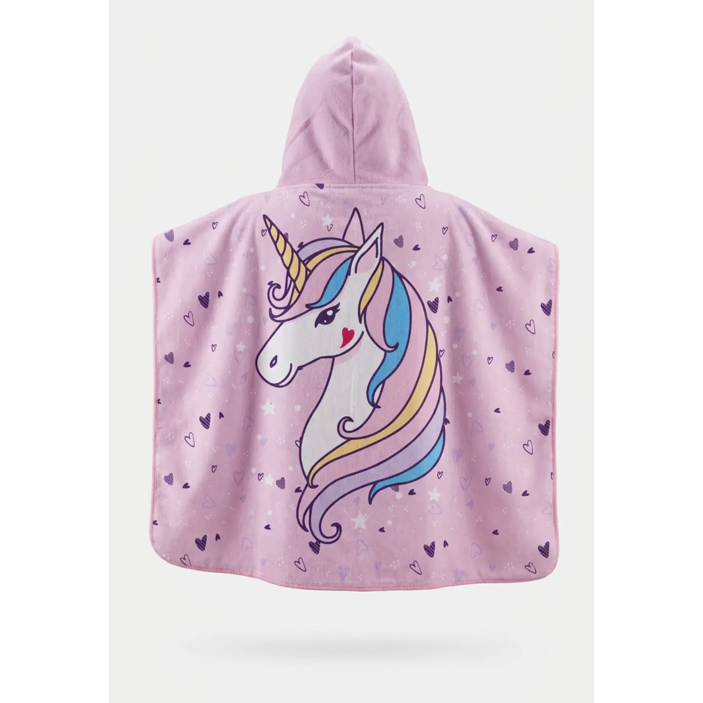 Toalla Con Gorro Unicornio NIña Rosado 2