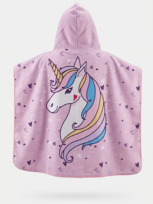 Toalla Con Gorro Unicornio NIña Rosado