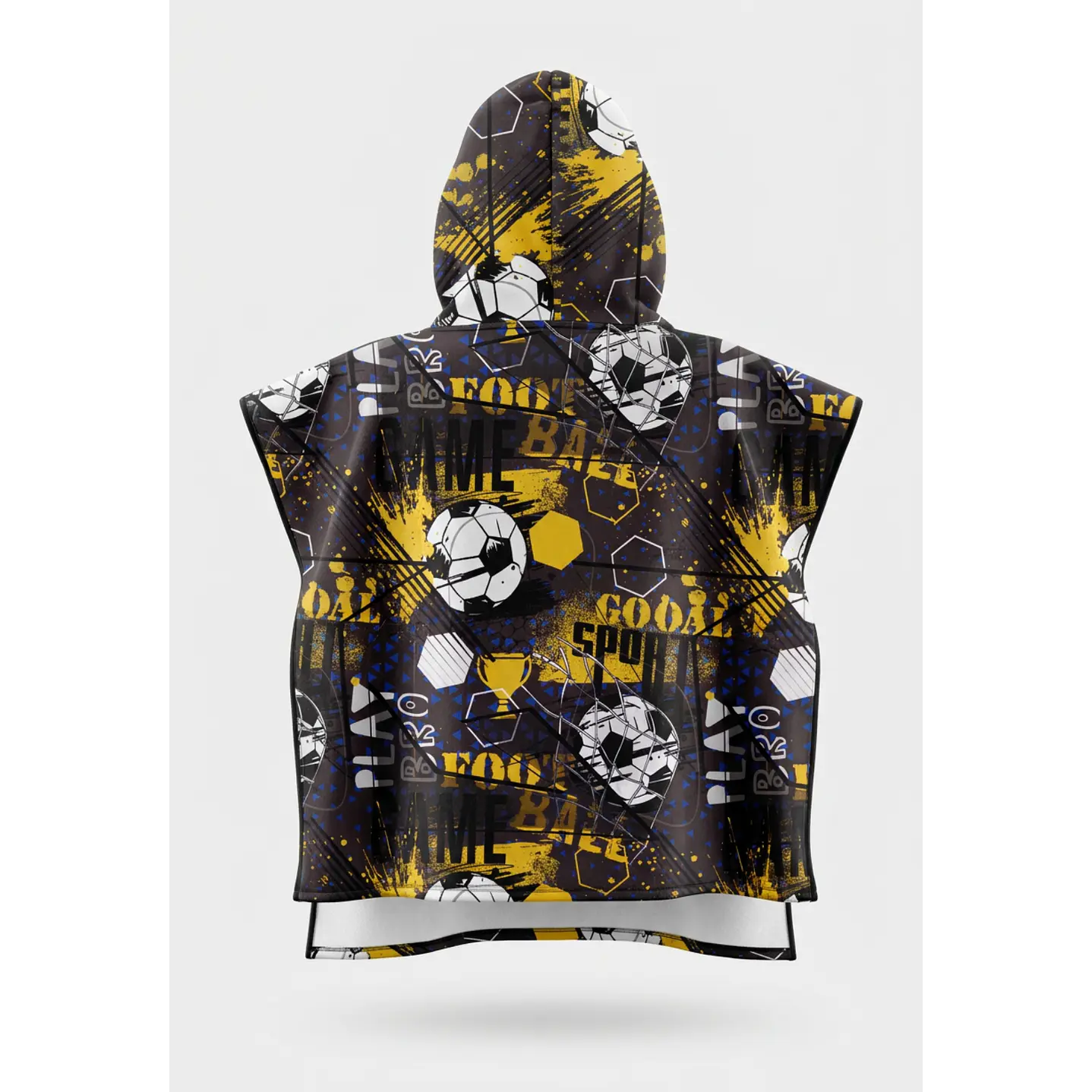 Toalla Con Gorro Futbol Niño Negro 2