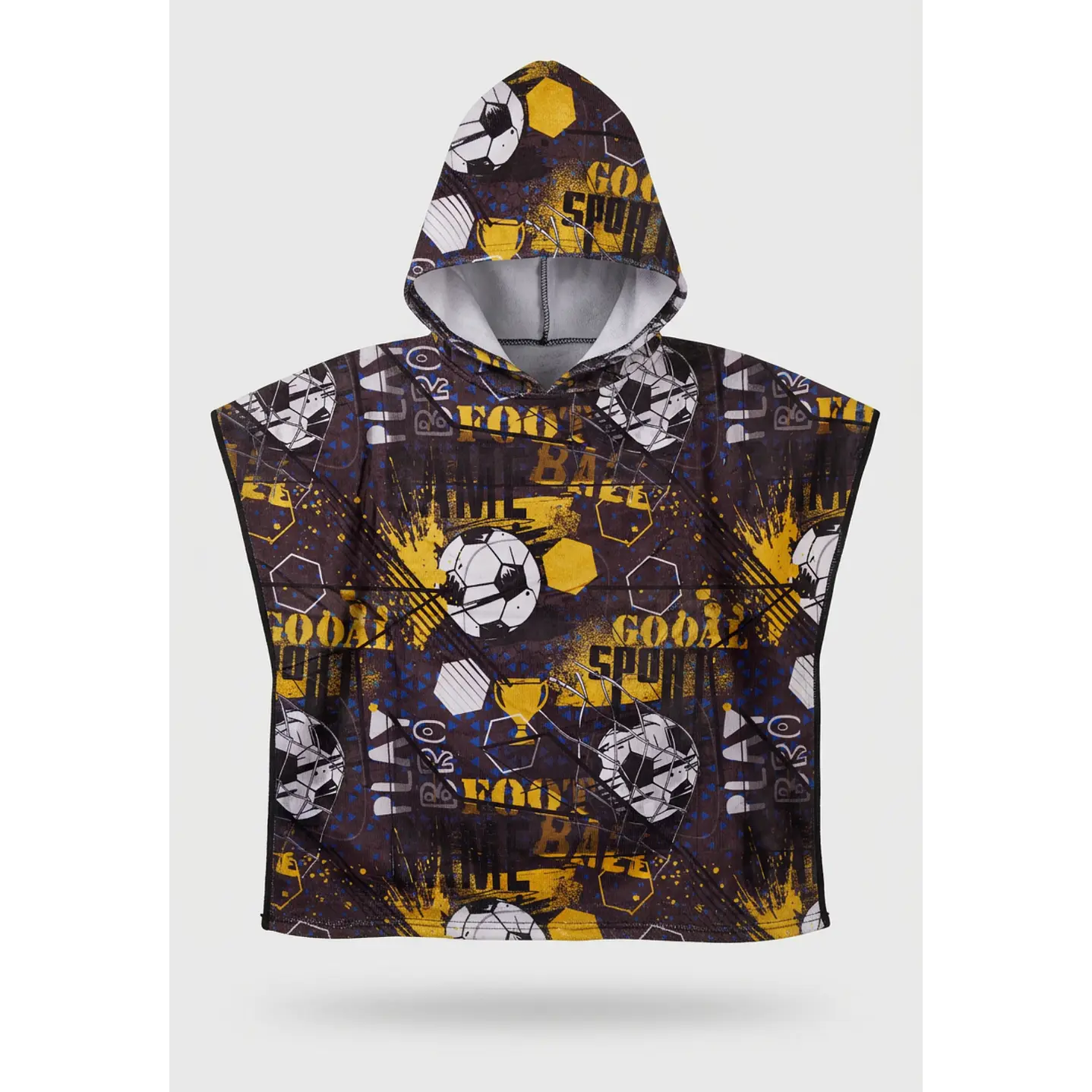Toalla Con Gorro Futbol Niño Negro 1