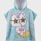 Toalla Con Gorro Gato Niña Turquesa - Miniatura 1