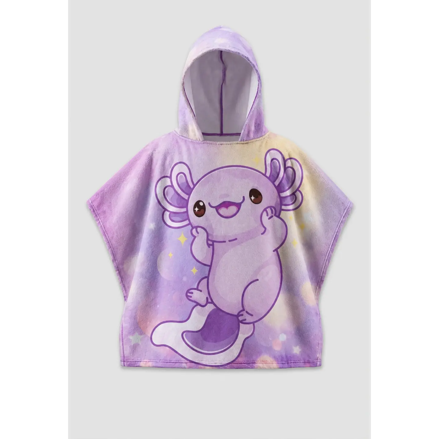 Toalla Con Gorro Ajolote Niña Morado 1