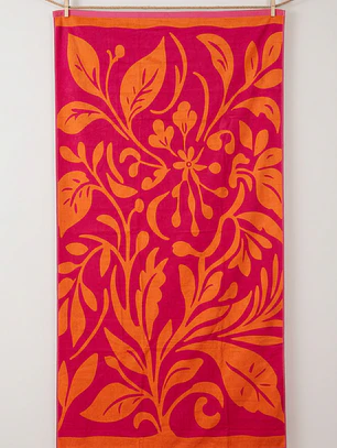 Toalla Floral Mujer Rojo