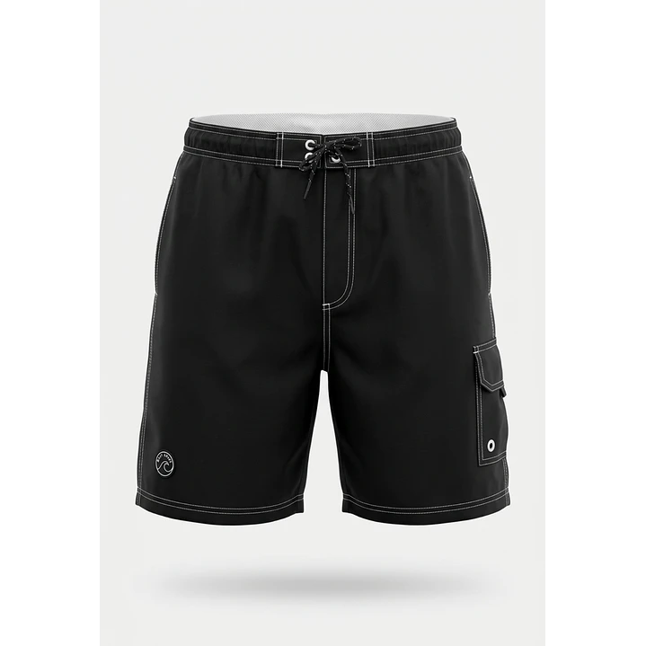 Traje De Baño Cargo Hombre Negro 1